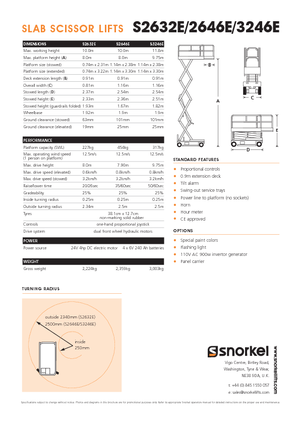 Nacelles ciseaux X su roues Snorkel S3246E