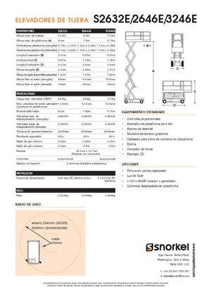Nacelles ciseaux X su roues Snorkel S3246E