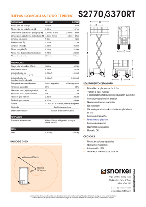 Nacelles ciseaux X su roues Snorkel S2770RT