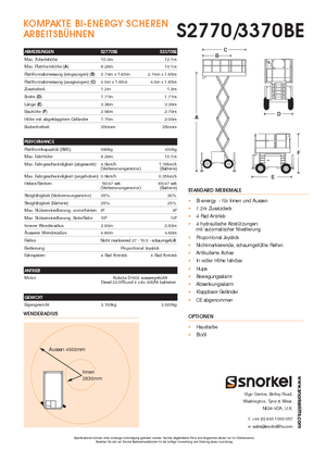 Nacelles ciseaux X su roues Snorkel S3370BE