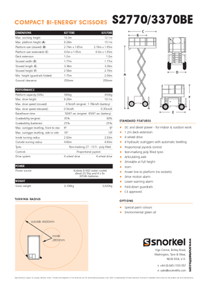 Nacelles ciseaux X su roues Snorkel S3370BE