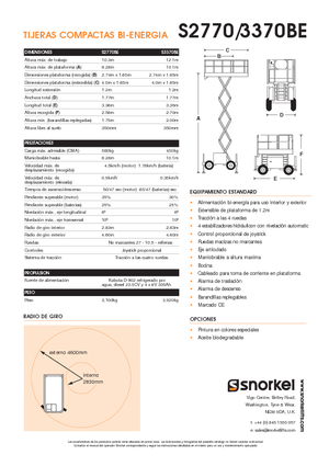 Nacelles ciseaux X su roues Snorkel S3370BE