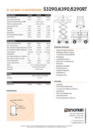 Nacelles ciseaux X su roues Snorkel S 4390 RT