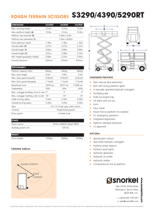 Nacelles ciseaux X su roues Snorkel S 4390 RT