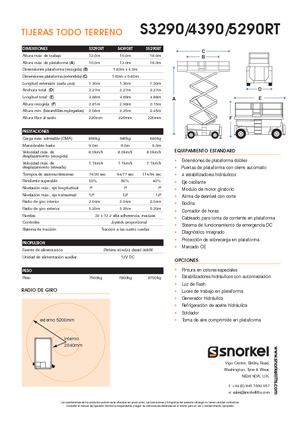 Nacelles ciseaux X su roues Snorkel S 4390 RT