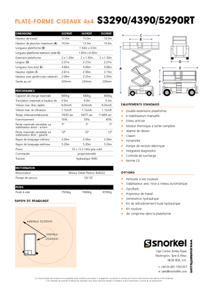 Nacelles ciseaux X su roues Snorkel S 4390 RT