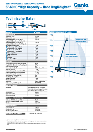 Nacelles télescopiques sur roues Genie S-60 HC