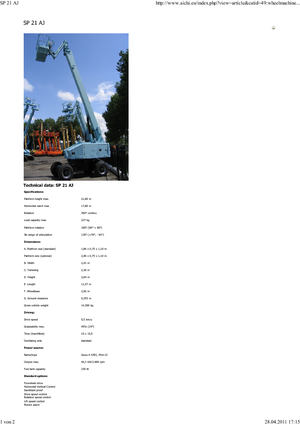 Nacelles télescopiques sur roues Aichi SP21AJ