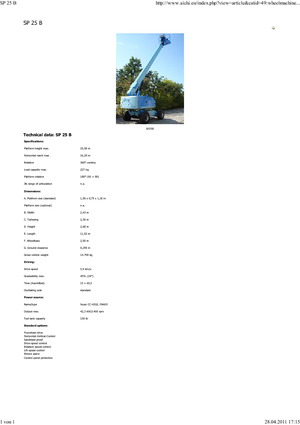 Nacelles télescopiques sur roues Aichi SP25B