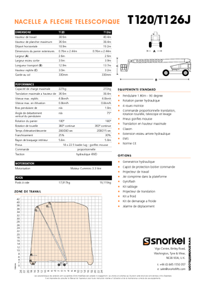 Nacelles télescopiques sur roues Snorkel T120