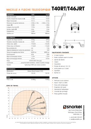 Nacelles télescopiques sur roues Snorkel T40RT