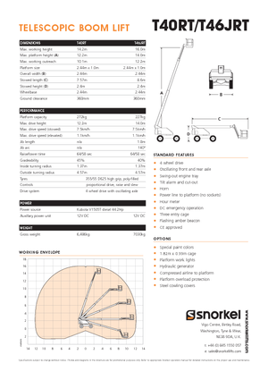 Nacelles télescopiques sur roues Snorkel T40RT