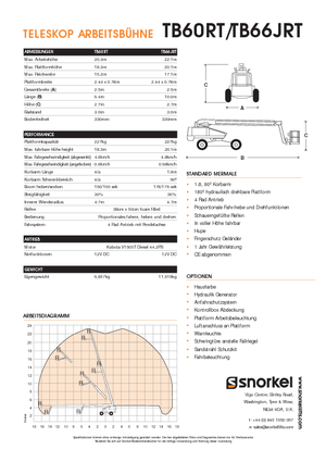 Nacelles télescopiques sur roues Snorkel T60RT