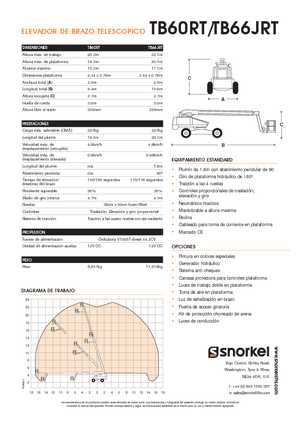 Nacelles télescopiques sur roues Snorkel T60RT