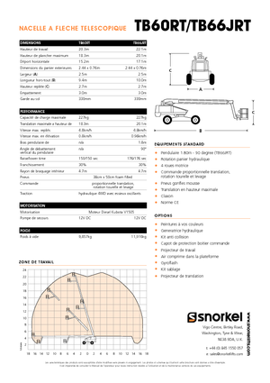 Nacelles télescopiques sur roues Snorkel T60RT