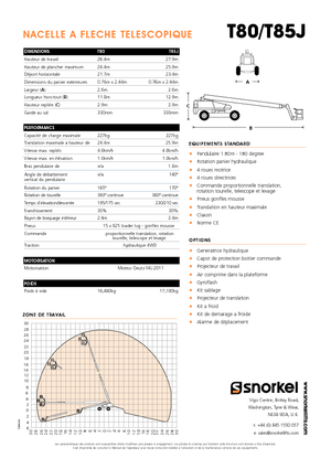 Nacelles télescopiques sur roues Snorkel TB85J