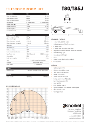 Nacelles télescopiques sur roues Snorkel TB85J