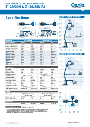 Nacelles à bras articulés sur roues Genie Z-30/20N RJ