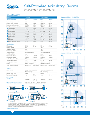 Nacelles à bras articulés sur roues Genie Z-30/20N RJ