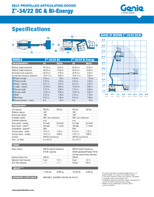 Nacelles à bras articulés sur roues Genie Z-34/22 DC