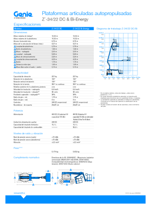 Nacelles à bras articulés sur roues Genie Z-34/22 DC