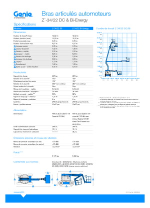 Nacelles à bras articulés sur roues Genie Z-34/22 DC