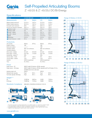 Nacelles à bras articulés sur roues Genie Z-45/25J Bi-Energy