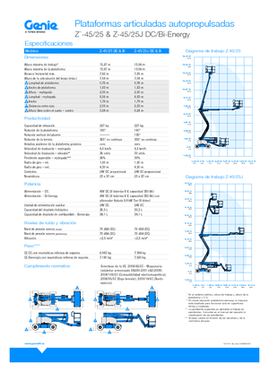 Nacelles à bras articulés sur roues Genie Z-45/25J DC