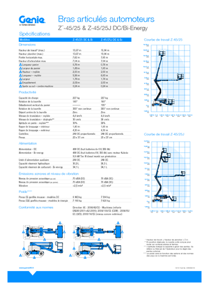 Nacelles à bras articulés sur roues Genie Z-45/25J DC