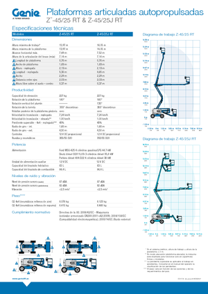 Nacelles à bras articulés sur roues Genie Z-45/25 J RT