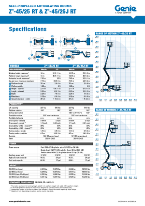 Nacelles à bras articulés sur roues Genie Z-45/25 J RT