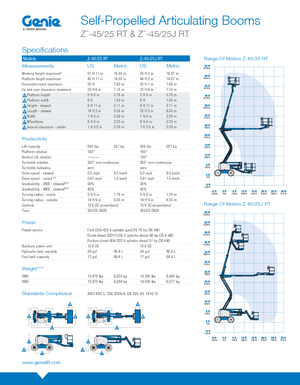 Nacelles à bras articulés sur roues Genie Z-45/25 RT