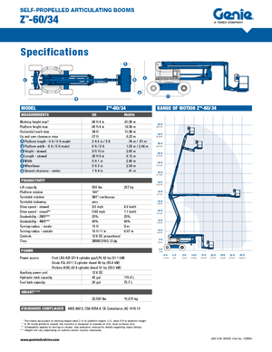 Nacelles à bras articulés sur roues Genie Z-60/34