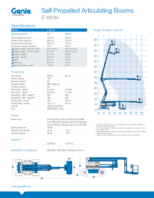 Nacelles à bras articulés sur roues Genie Z-60/34