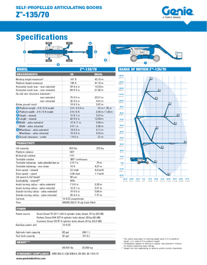 Nacelles à bras articulés sur roues Genie ZX-135/70
