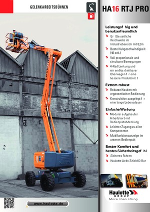 Nacelles à bras articulés sur roues Haulotte HA16 RTJ PRO