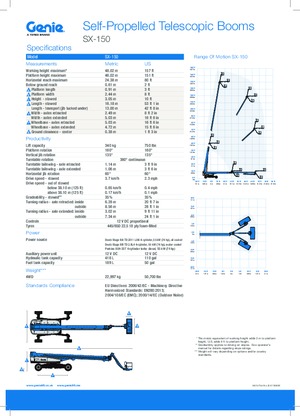 Nacelles télescopiques sur roues Genie SX-150