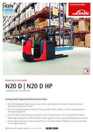 Préparateurs de commandes Linde N20D HP