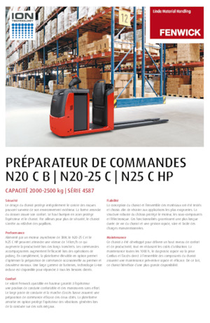 Préparateurs de commandes Linde N20C SA