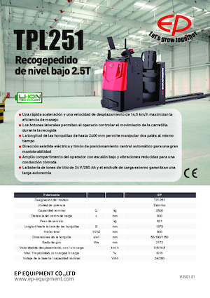 Préparateurs de commandes EP TPL251