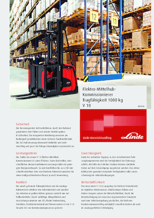 Préparateurs de commandes Linde V10 Std
