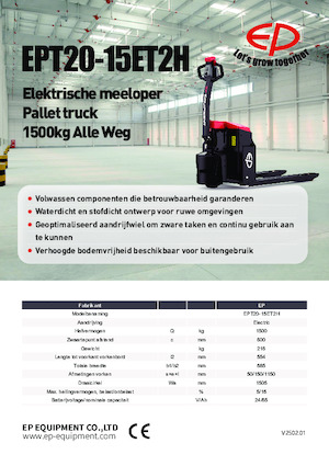 Transpalette ellectr. timon des piétons à partir du sol EP EPT20-15ET2H