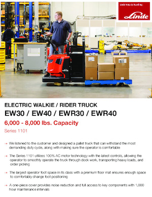 Transpalette ellectr. timon des piétons à partir du sol Linde EW40