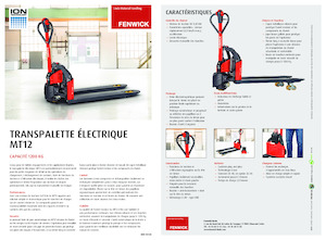 Transpalette ellectr. timon des piétons à partir du sol Linde MT12 