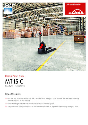 Transpalette ellectr. timon des piétons à partir du sol Linde MT15C