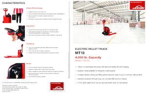 Transpalette ellectr. timon des piétons à partir du sol Linde MT18