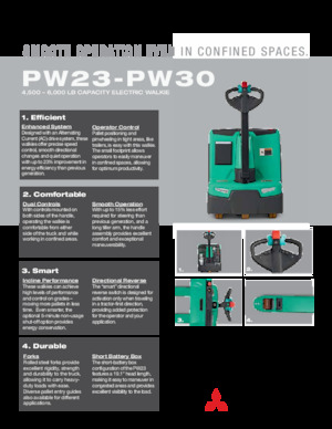 Transpalette ellectr. timon des piétons à partir du sol Mitsubishi PW23