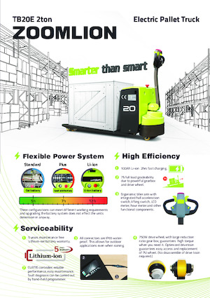 Transpalette ellectr. timon des piétons à partir du sol Zoomlion TB20E
