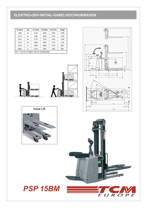Gerbeurs à conducteur porté debout TCM PSP 15 BM