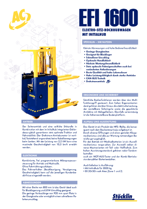 Gerbeurs à conducteur porté assis Stöcklin EFI 1600